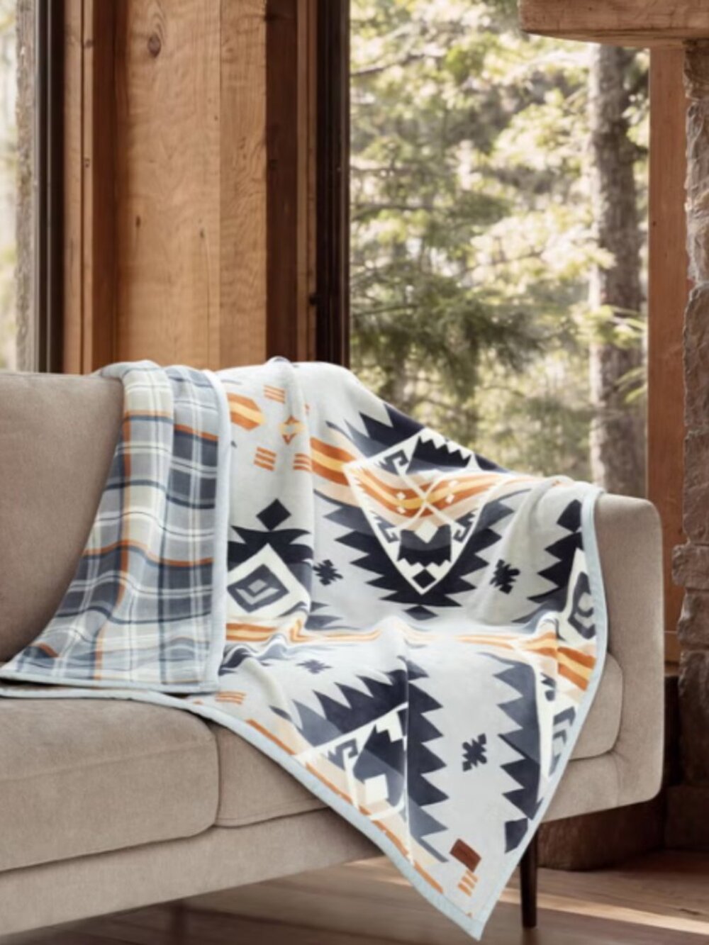 NEW Pendleton Reversible Plush Throw 50x70 Sierra Sunset